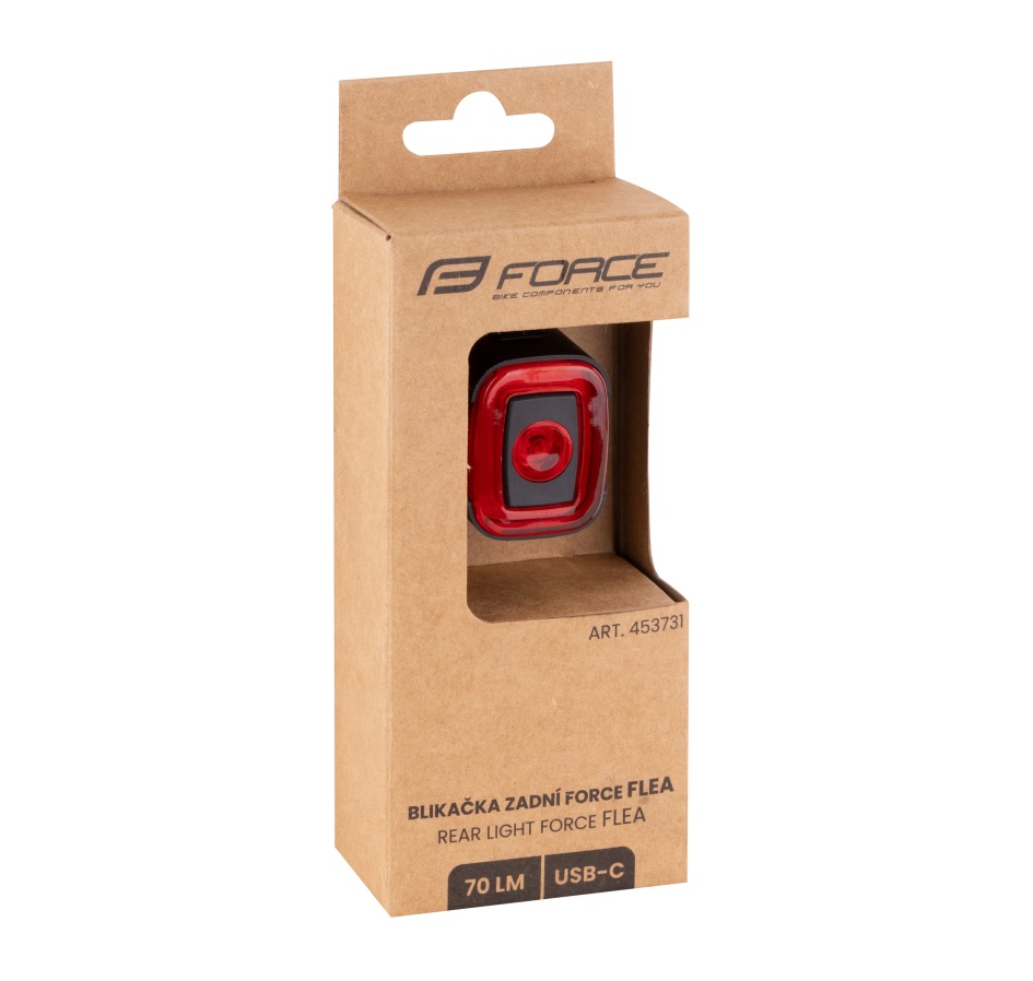 rear light FORCE FLEA 70 LM, 1 LED, USB