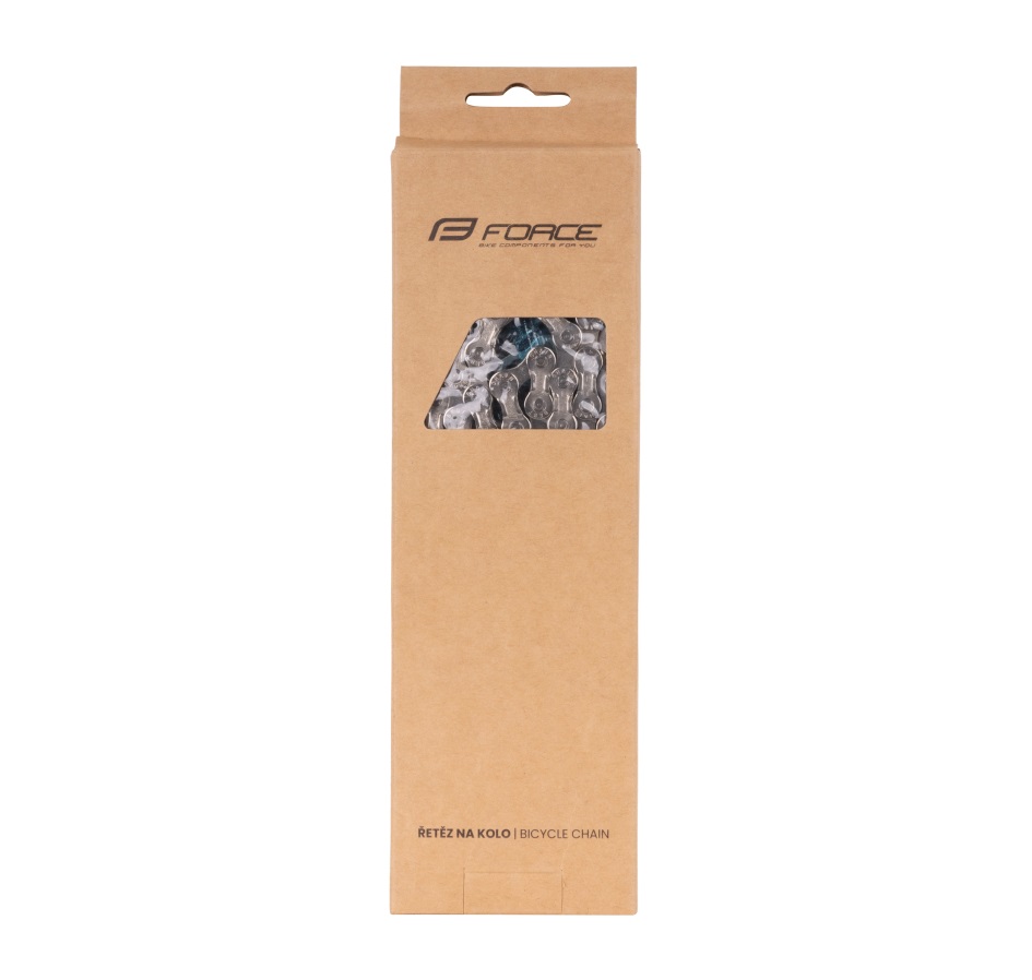 řetěz FORCE/PYC P8001 pro 8-kolo,116čl. stříbrný