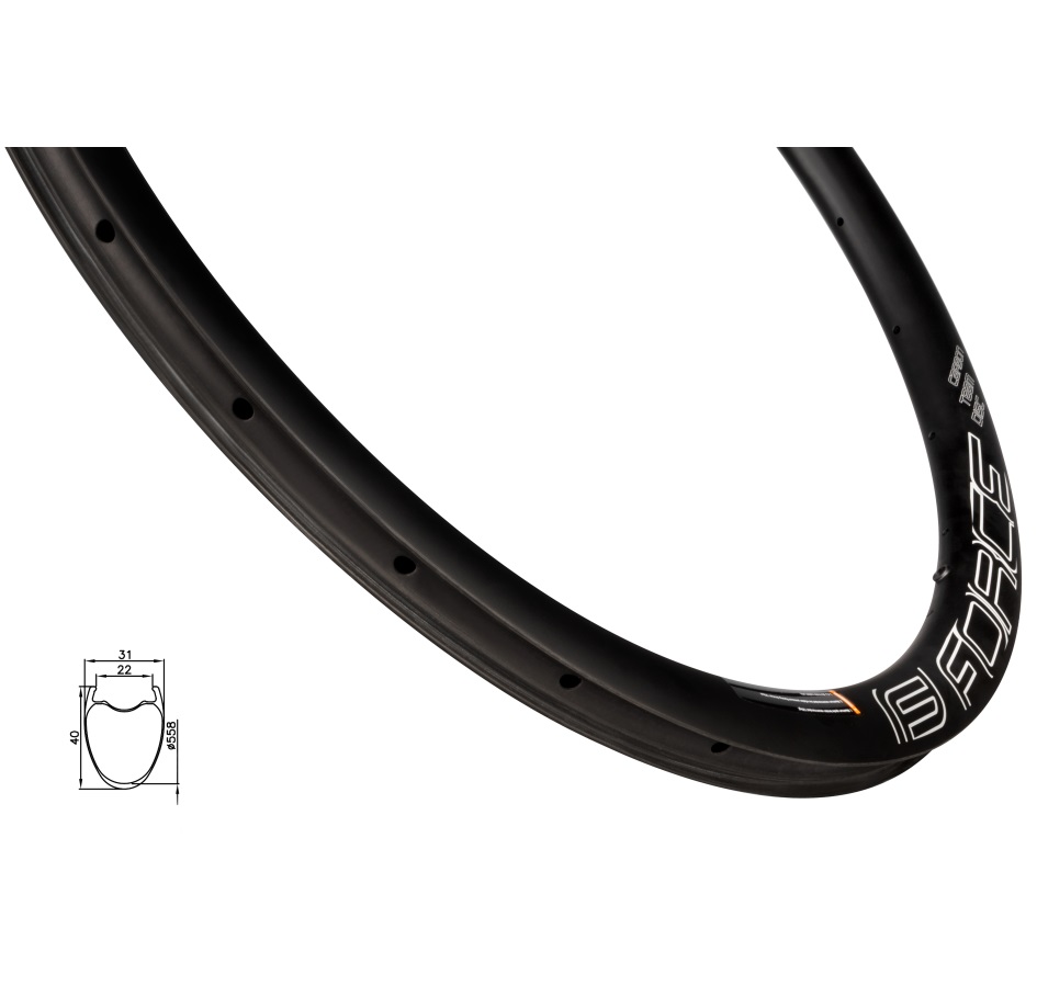 rim FORCE GRAVEL tyre CARBON 40mm, 24 holes