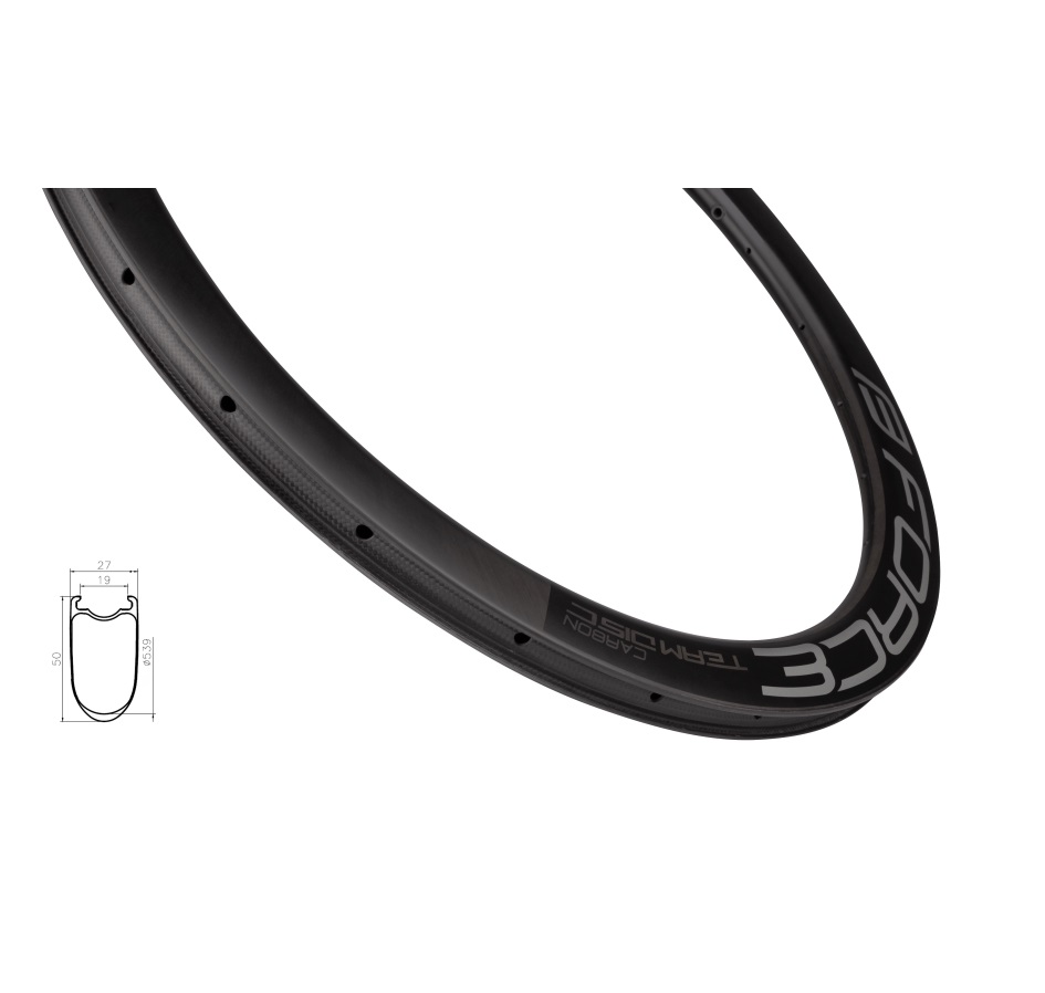 rim FORCE road clincher CARBON DISC 50mm, 24 holes