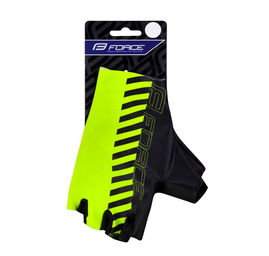 rukavice FORCE LINE bez zapínání, fluo-černé