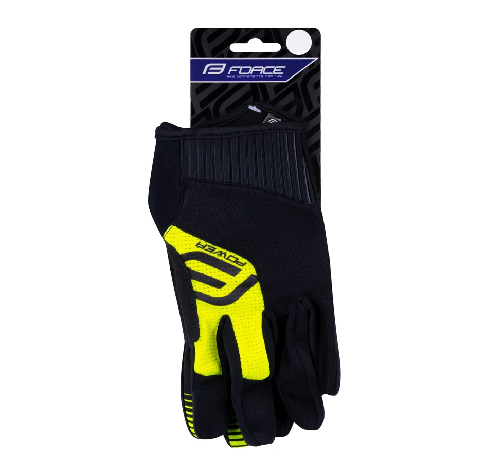 rukavice FORCE MTB POWER, černo-fluo