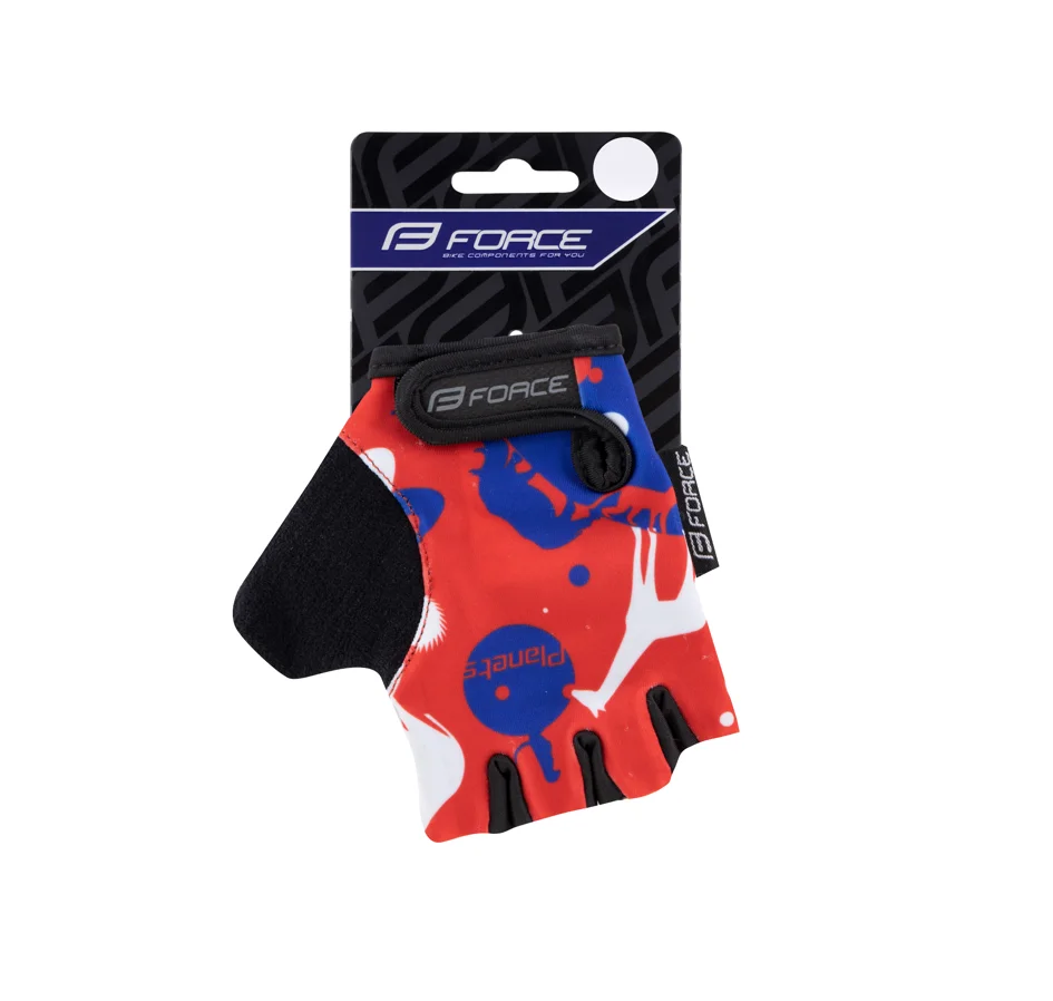 rukavice FORCE PLANETS KID, červeno-modré