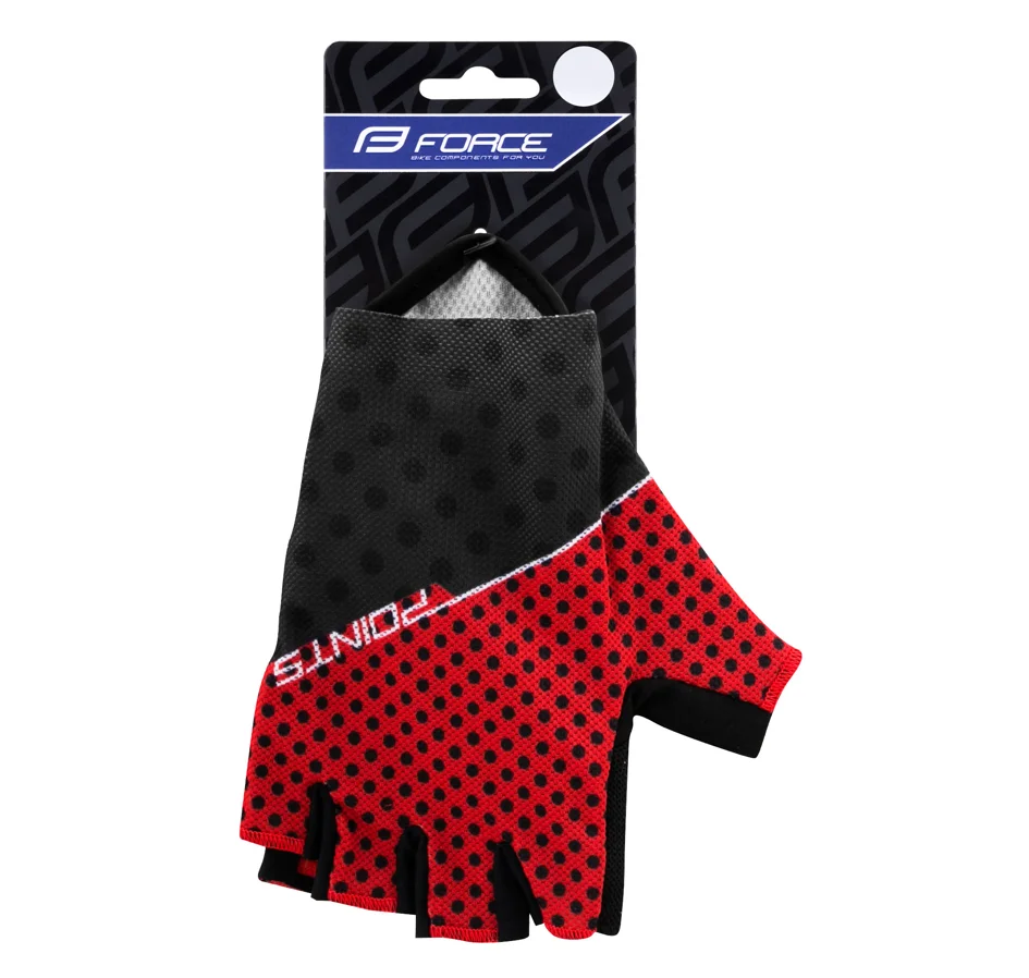 rukavice FORCE POINTS bez zapínání,červeno-črn