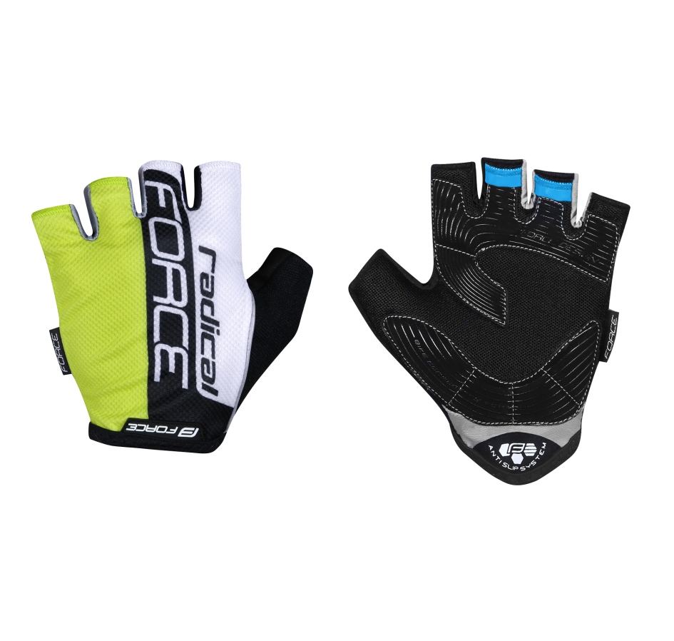 rukavice FORCE RADICAL, fluo-bílo-černé S