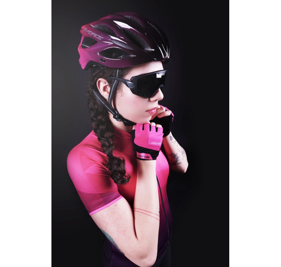 rukavice FORCE SECTOR LADY gel, černo-růžové