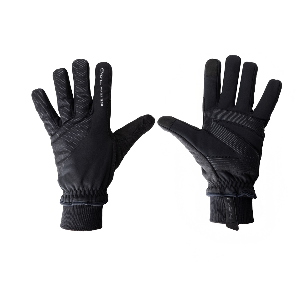 rukavice FORCE WINTER TECH, černé 3XL