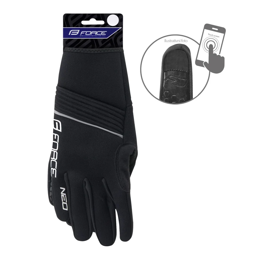 rukavice neoprén FORCE NEO, černé 