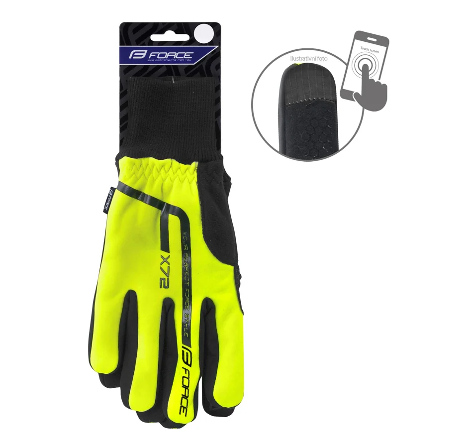 rukavice zimní FORCE X72, fluo 