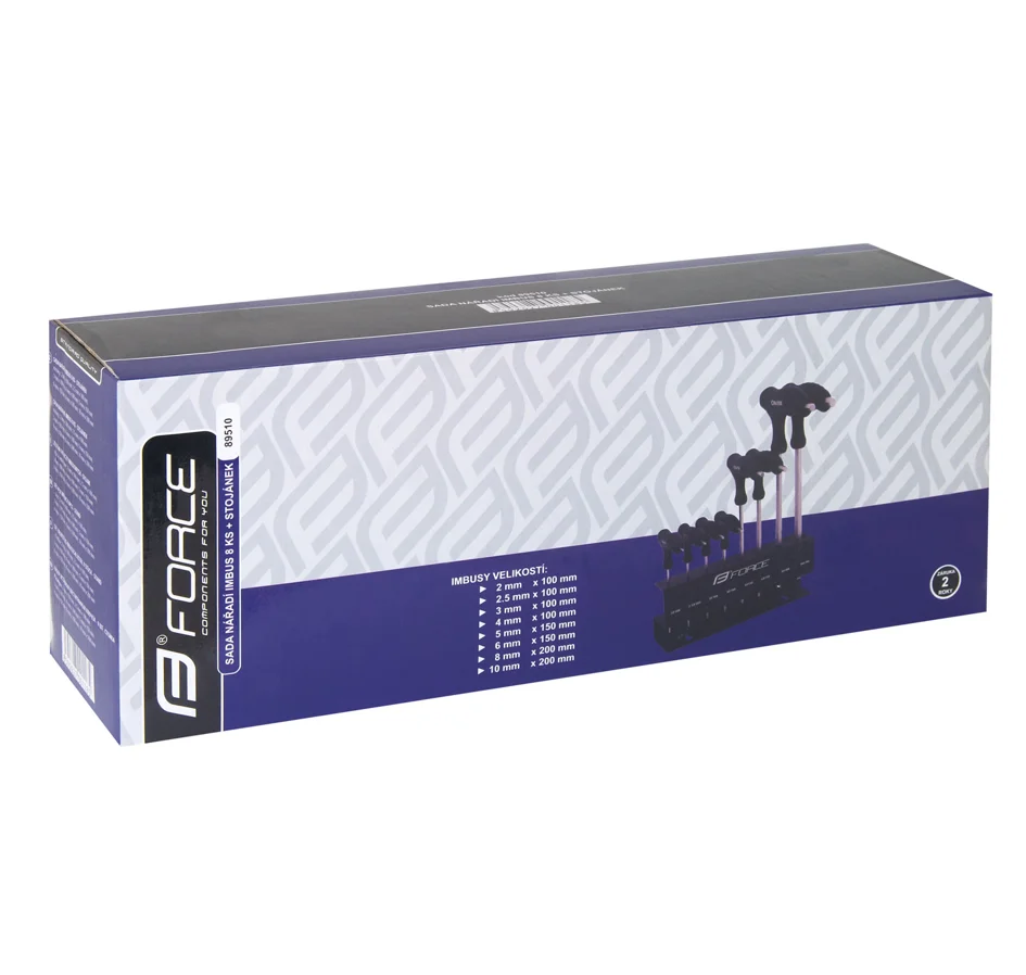 sada 8 T šest.klíčů FORCE 2-10 mm, se stojanem