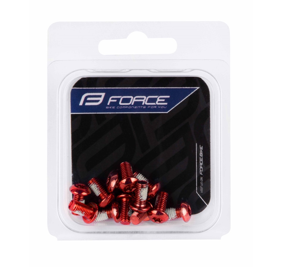 screws for disc rotors FORCE TORX 25, 12 set, red