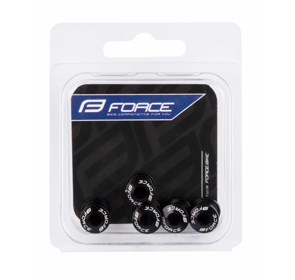 screws+nuts FORCE for chainrings 5 pcs set, black