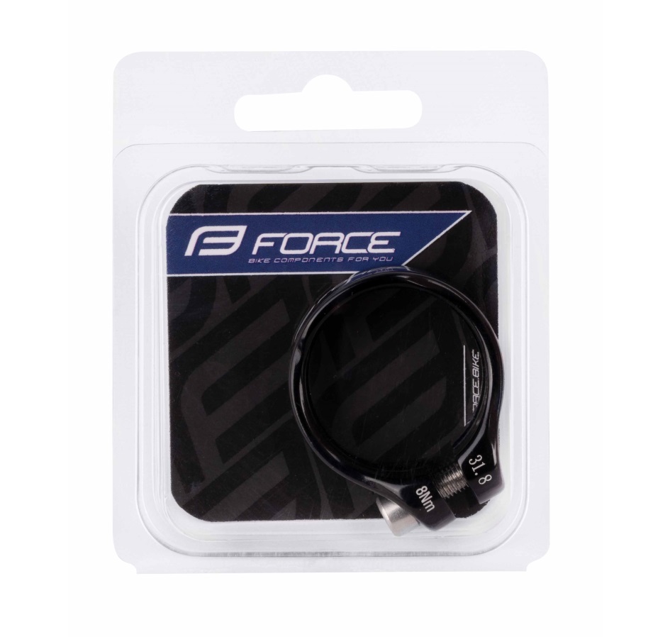 seat clamp FORCE for hex screw 31,8mm Al, black