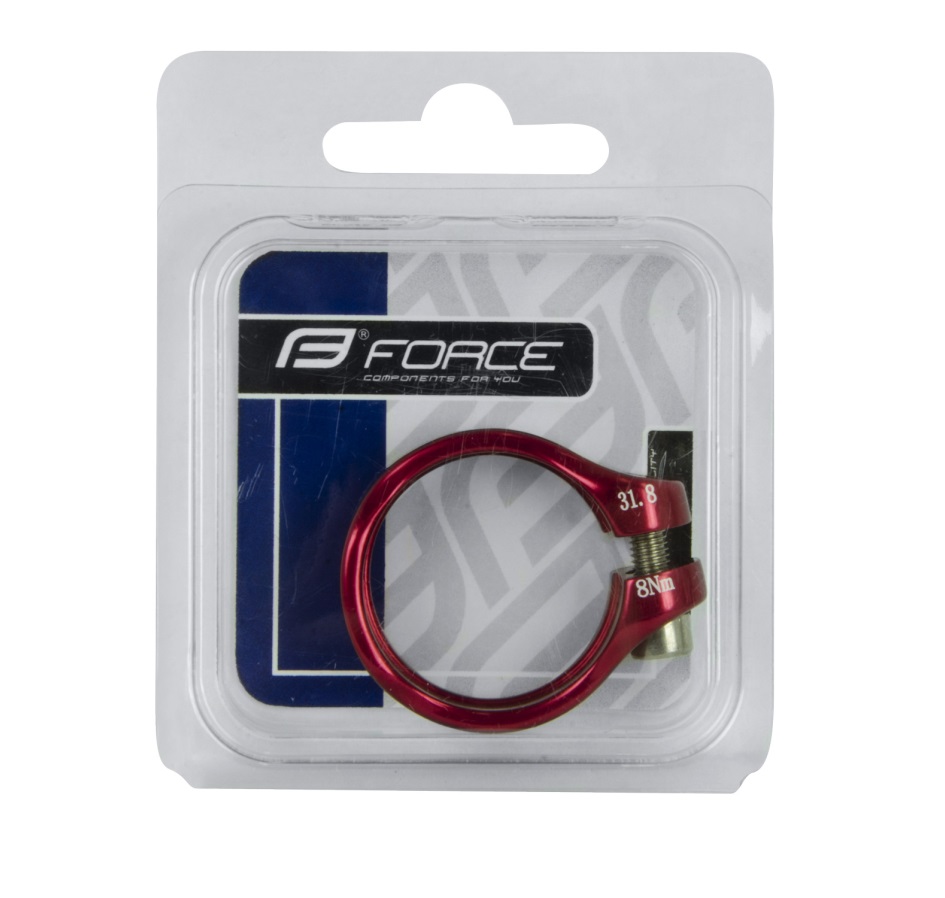 seat clamp FORCE for hex screw 31,8mm Al, red