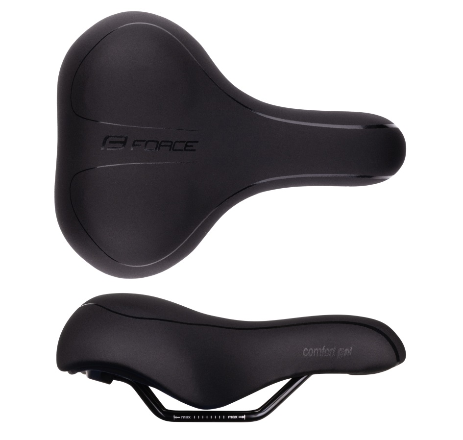 sedlo FORCE COMFORT GEL dámské turistické, černé