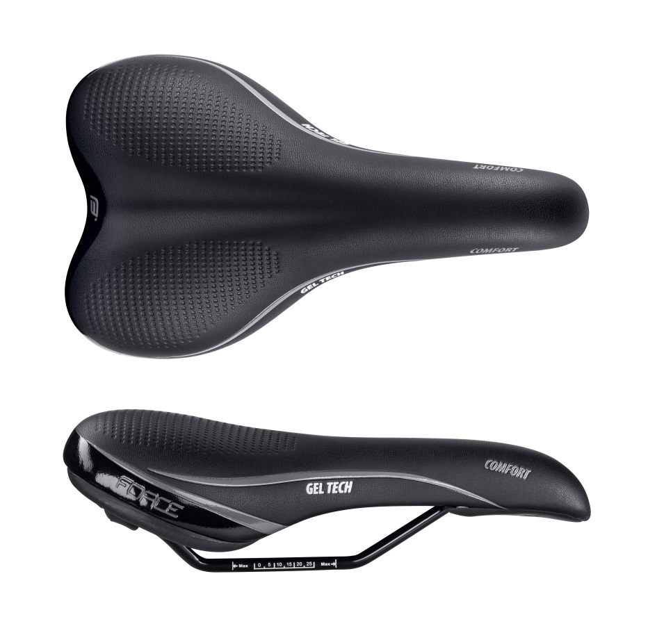 sedlo FORCE COMFORT GEL TECH, černé
