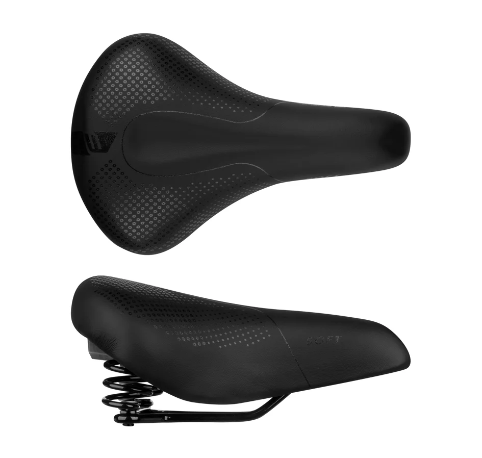 sedlo FORCE SOFT UNI s pružinou, černé