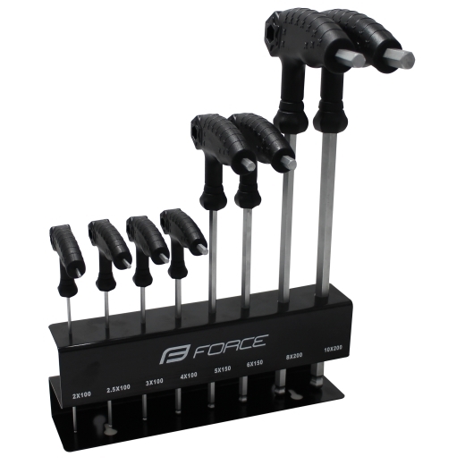 set of 8 T hex wrenches FORCE 2-10 mm, with rack
