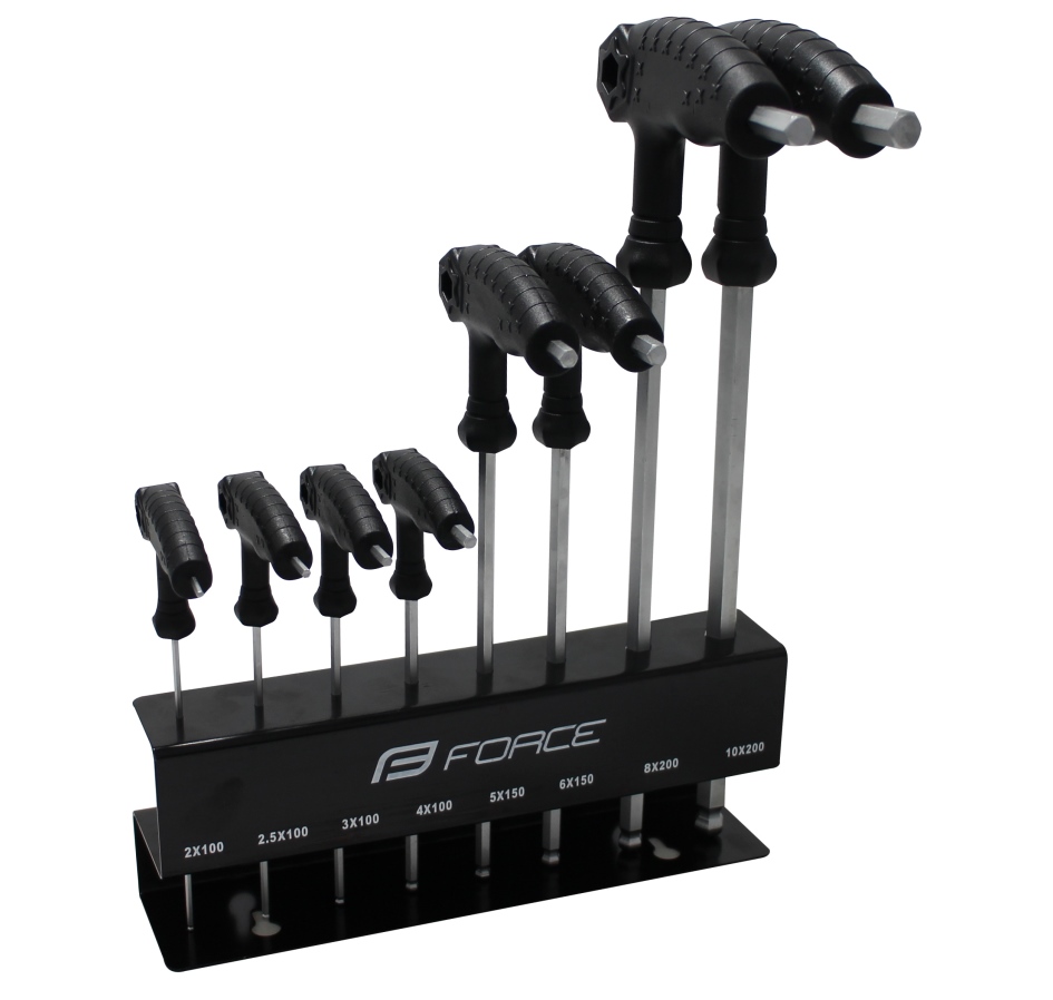 set of 8 T hex wrenches FORCE 2-10 mm, with rack