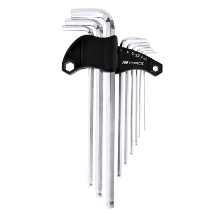 set of 9 hex wrenches FORCE 1,5-10mm, in holder