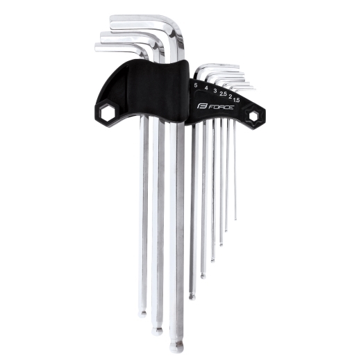 set of 9 hex wrenches FORCE 1,5-10mm, in holder
