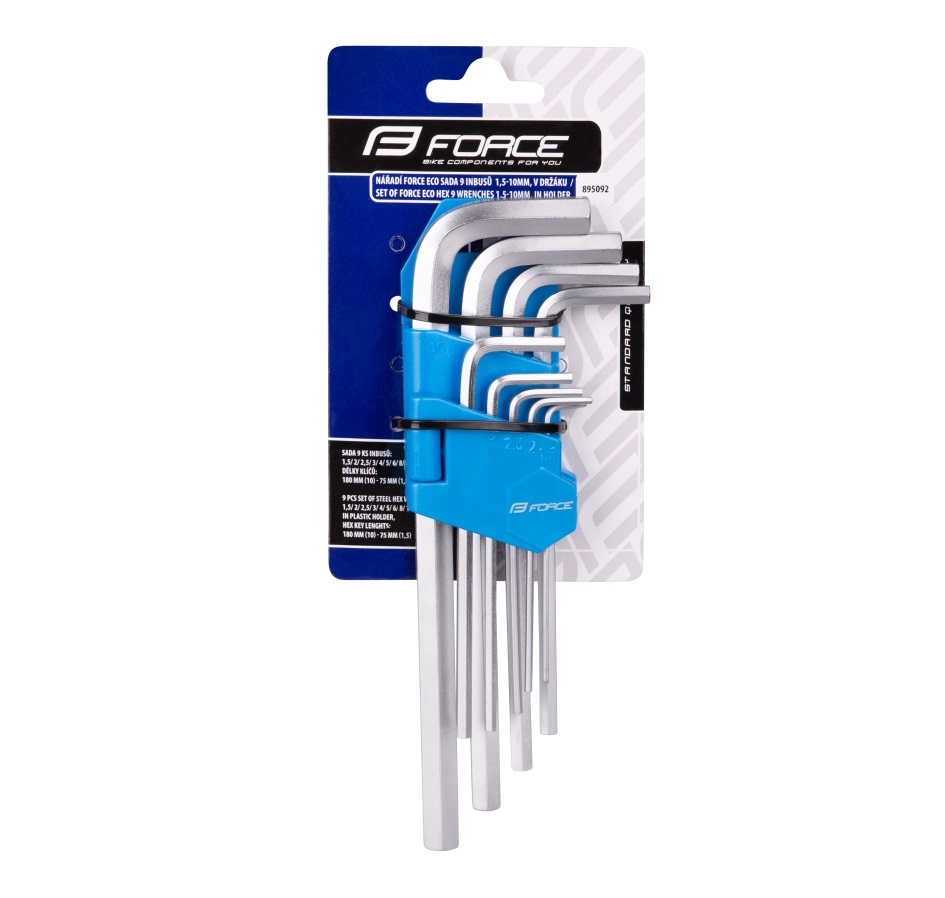 set of 9 hex wrenches FORCE ECO 1,5-10mm,in holder