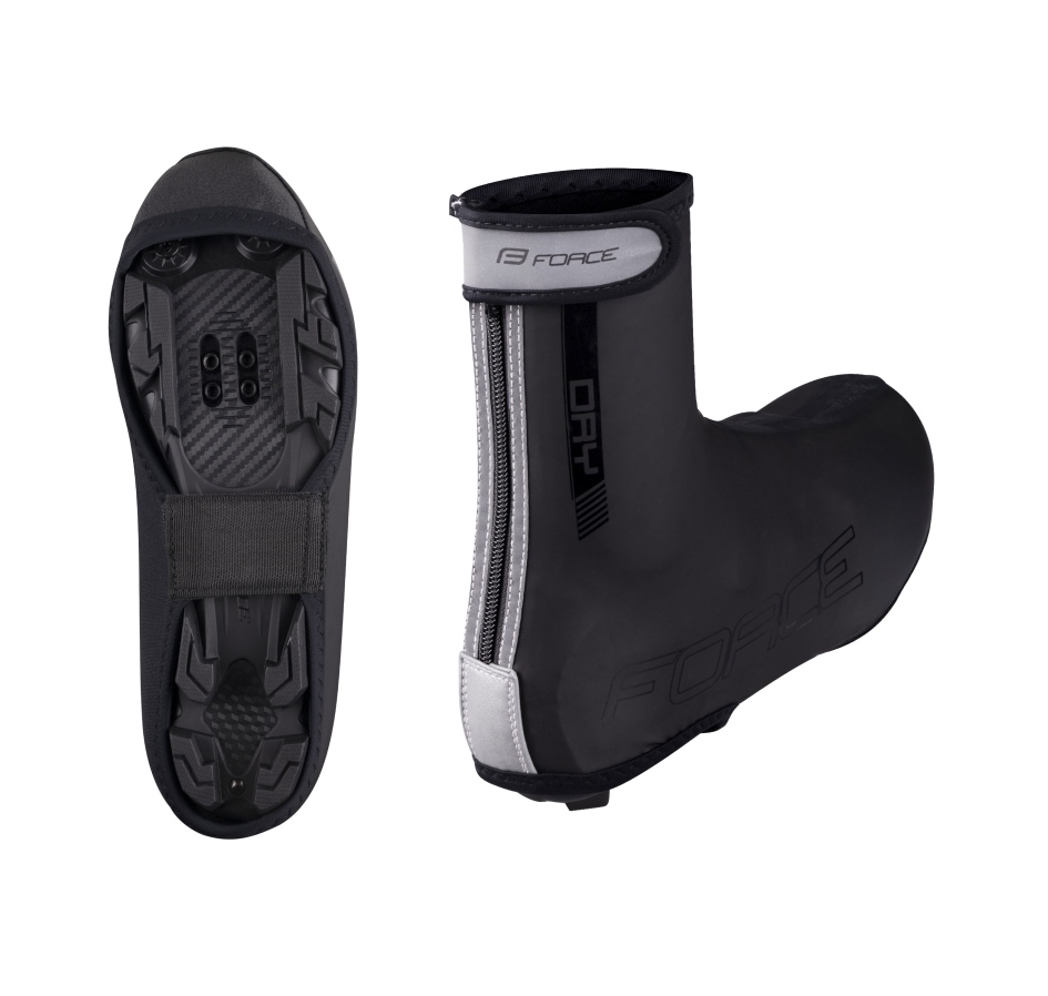 shoe covers FORCE PU DRY MTB, black 