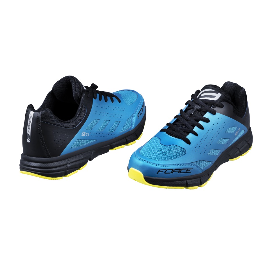 shoes FORCE MTB GO, blu-bla-fluo