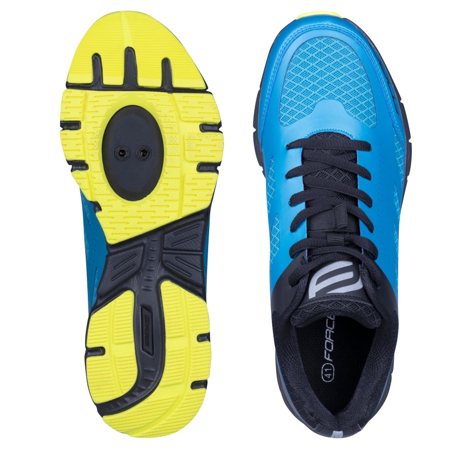 shoes FORCE MTB GO, blu-bla-fluo