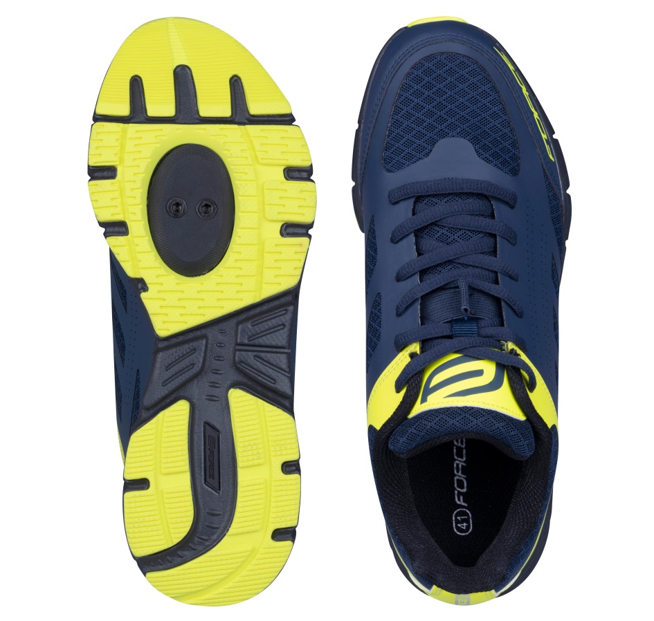 shoes FORCE MTB GO, blue-fluo