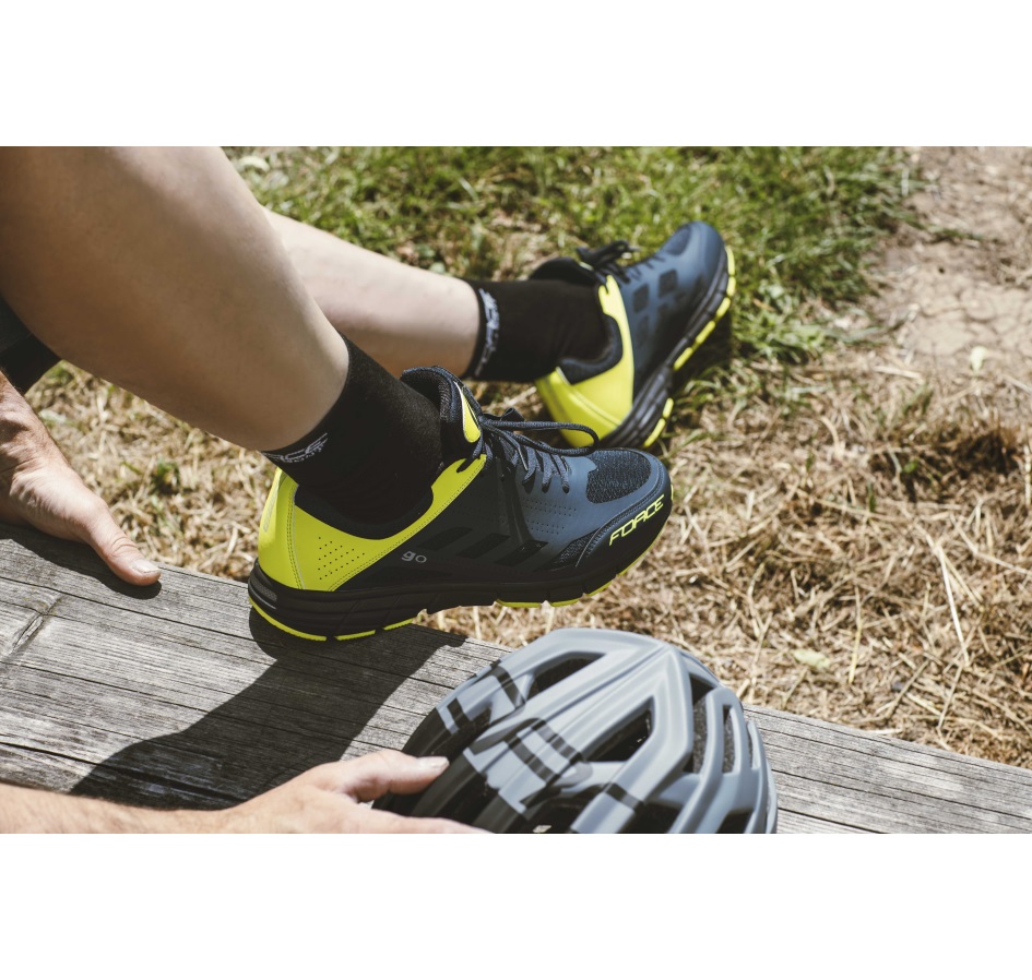 shoes FORCE MTB GO, blue-fluo