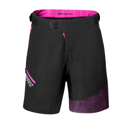shorts F STORM LADY to waist w pad, black-pink S