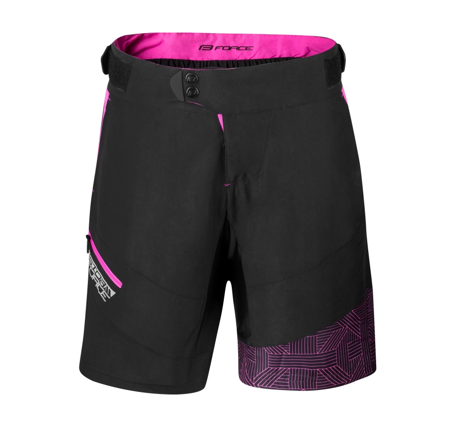 shorts F STORM LADY to waist w pad, black-pink S