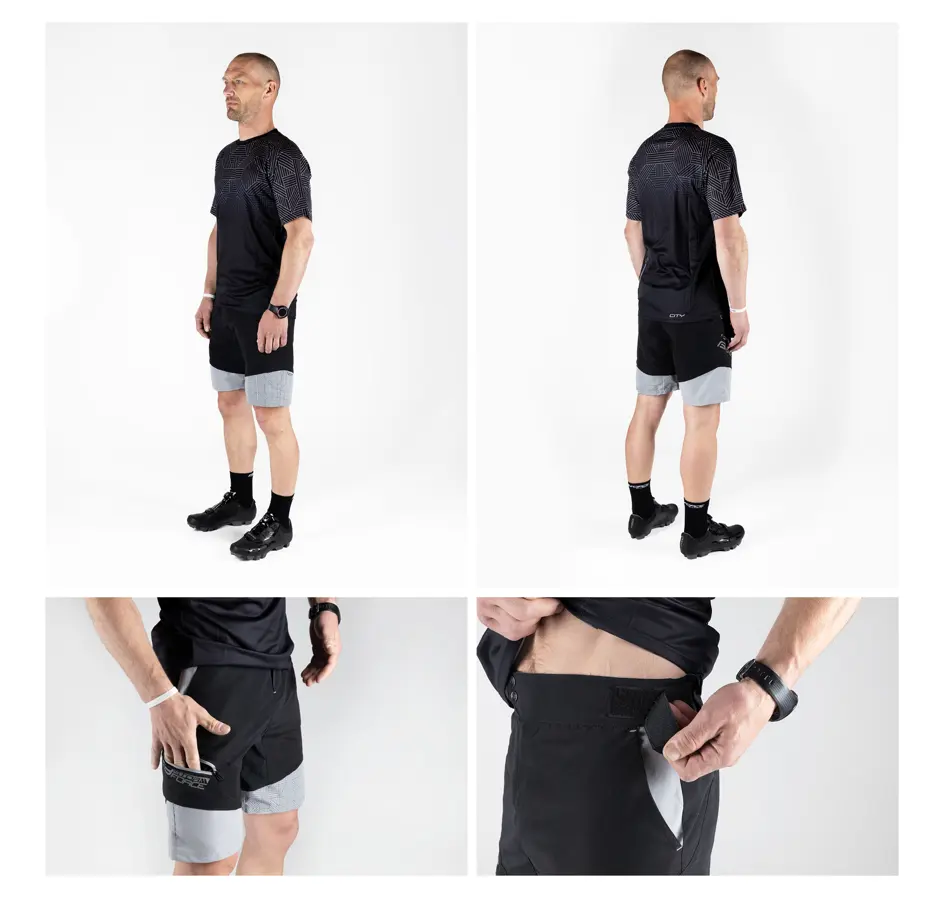 shorts F STORM to waist with pad,black-grey