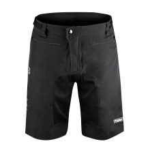 shorts FORCE MTB-11 with sep. pad, black 