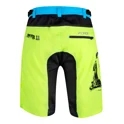 shorts FORCE MTB-11 with sep. pad, fluo 