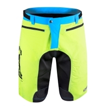 shorts FORCE MTB-11 with sep. pad, fluo 