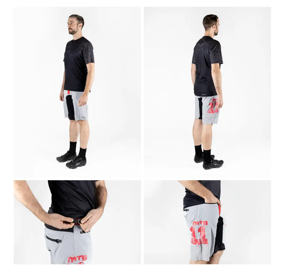 shorts FORCE MTB-11 with sep. pad, grey 