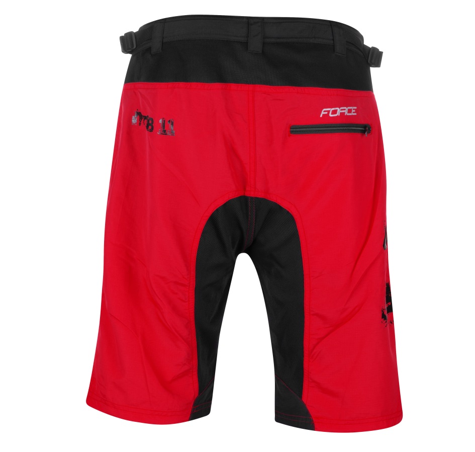 shorts FORCE MTB-11 with sep. pad, red