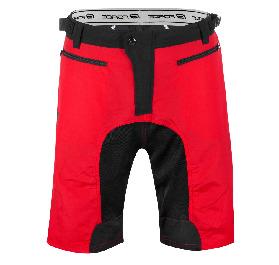 shorts FORCE MTB-11 with sep. pad, red