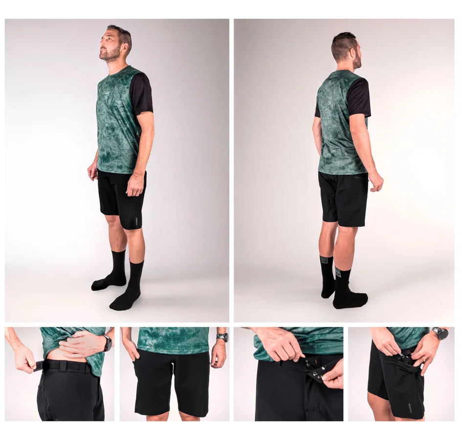 shorts FORCE REBEL MTB without pad, black