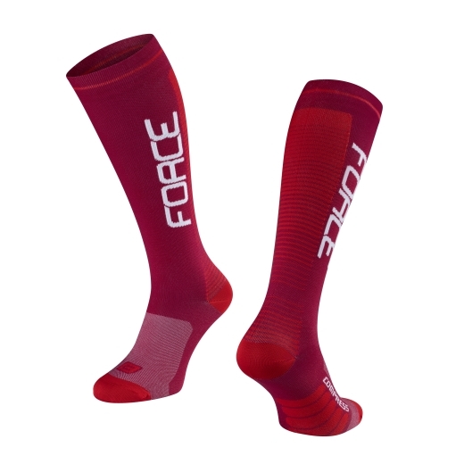 socks F COMPRESS, claret-red