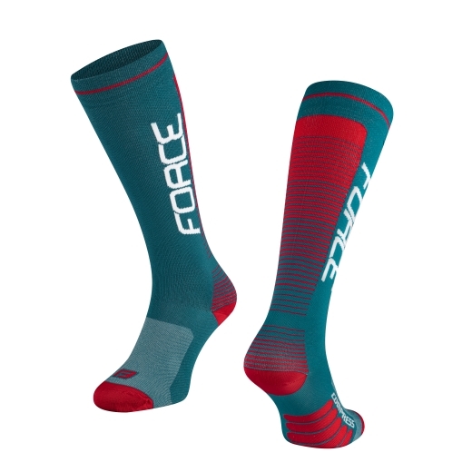 socks F COMPRESS, petrol blue-red