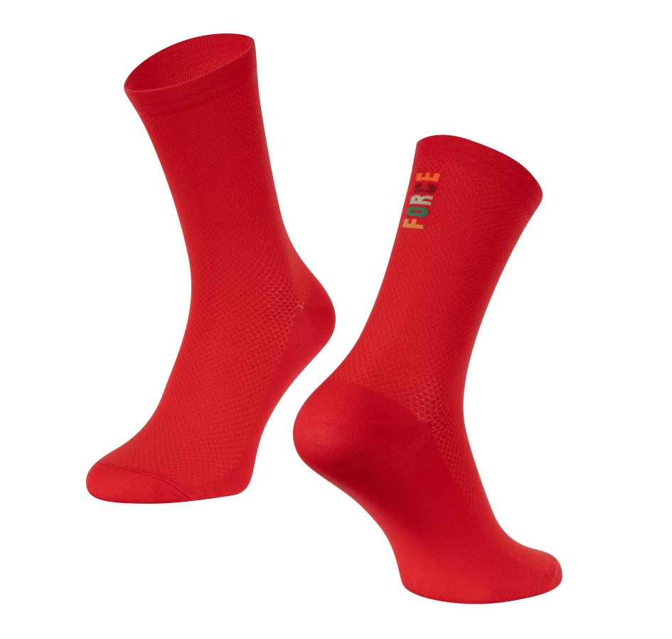 socks FORCE COLOUR long, red S-M/36-41