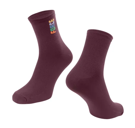 socks FORCE COLOUR short, burgundy