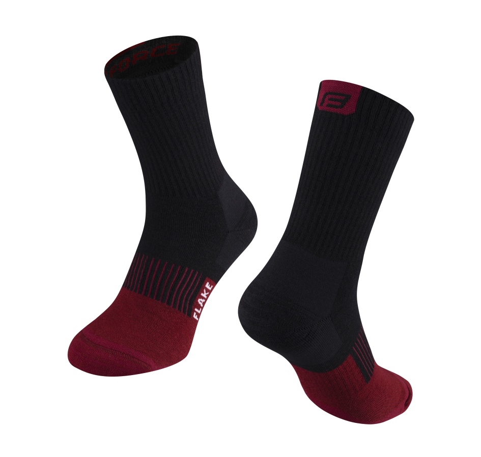 socks FORCE FLAKE thermo, black-bordo