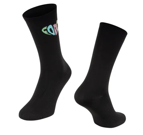 socks FORCE IN HEART long, black