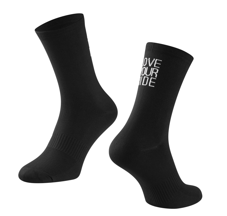 socks FORCE LOVE YOUR RIDE, black L-XL/42-46