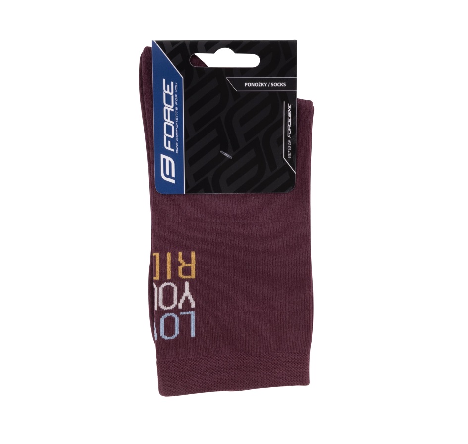 socks FORCE LOVE YOUR RIDE, burgundy