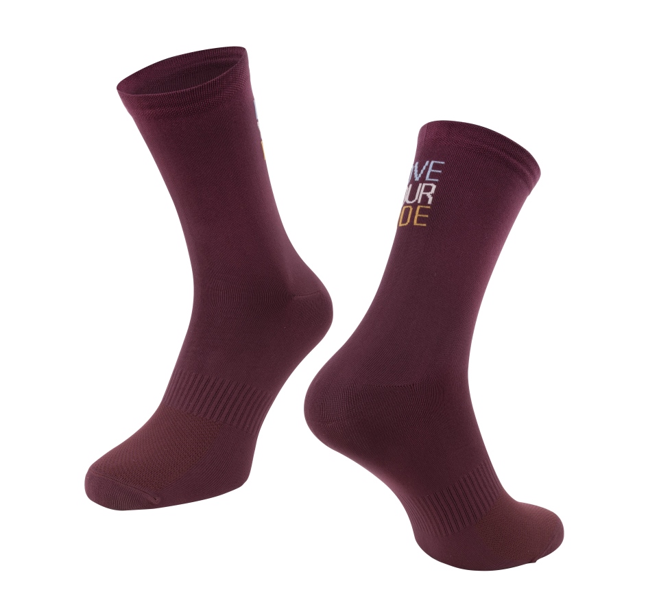 socks FORCE LOVE YOUR RIDE, burgundy
